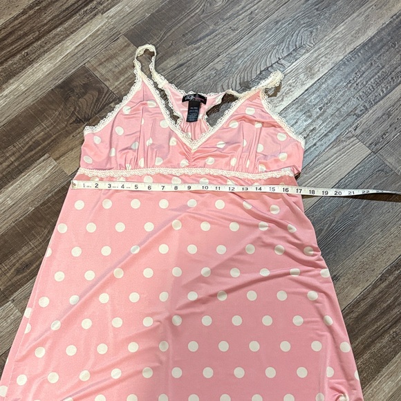 Pink Polka Dot Lace Trim Nightgown - Picture 3 of 5